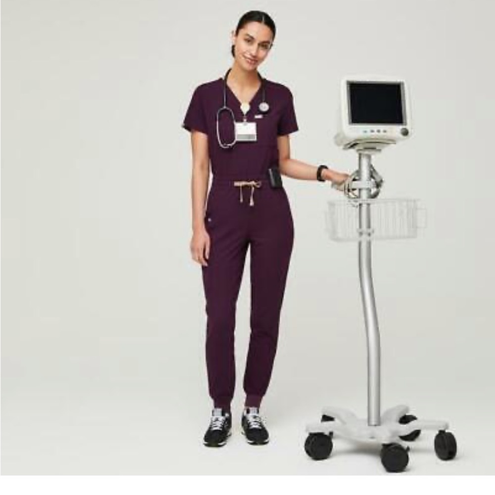 DEEP PURPLE FIGS HIGH WAISTED SCRUB PANTS